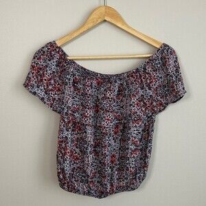 Roan & Ryan Floral Boho Off the Shoulder Shirt Size XS